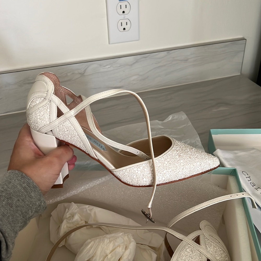 Charlotte Mills Meg Wide Fit Pearl color size 37